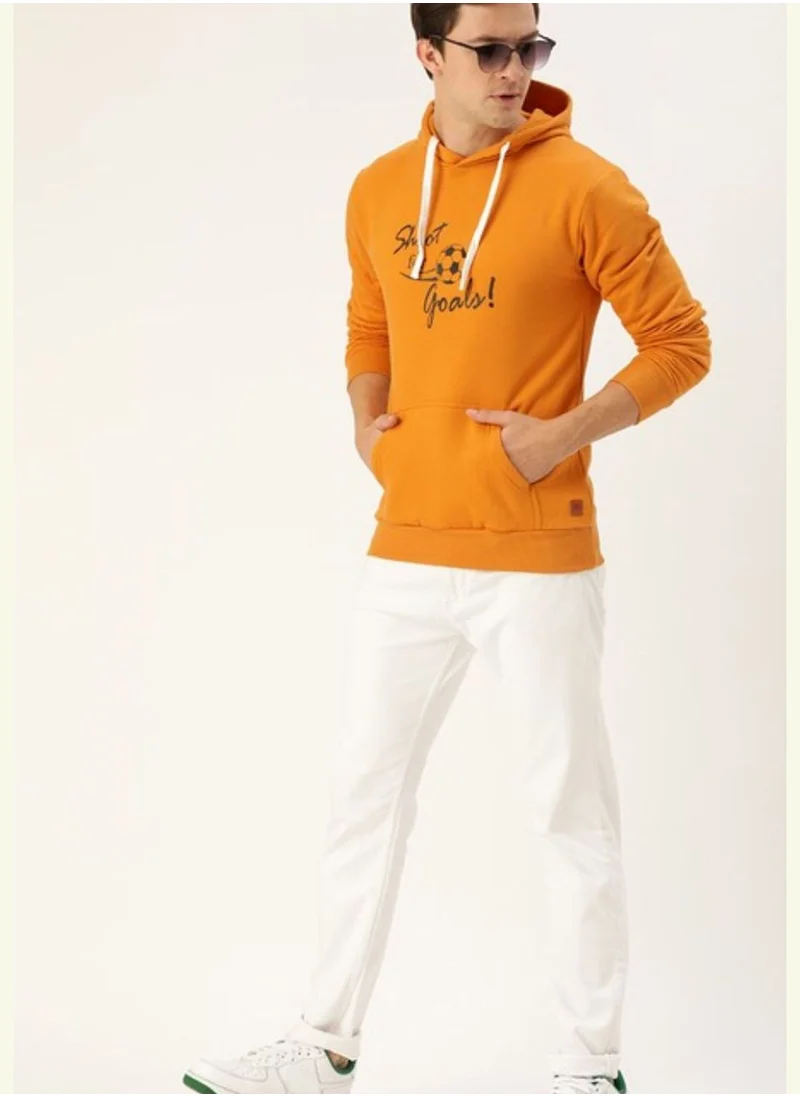 Campus Sutra Front Pocket Printed Hoodie