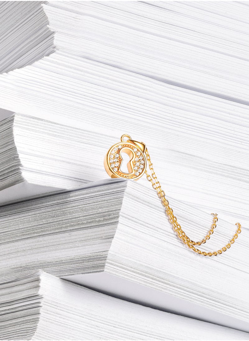 AWNL - AWNL Love Lock Pendant Necklace With Sterling Silver and CZ Diamonds - Image 1