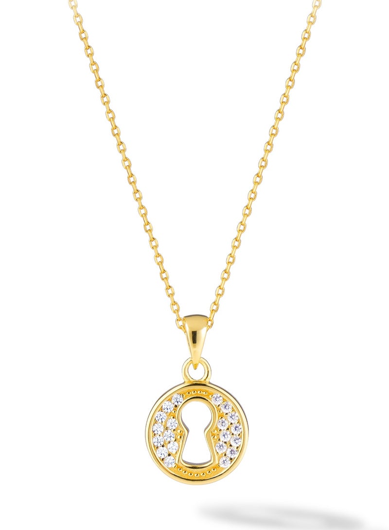 AWNL Women's Love Lock Sterling Silver Pendant Necklace with CZ Diamonds Gift for Girlfriend Wife - Image 2