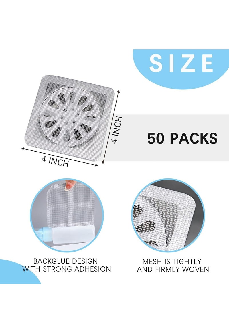 Generic 50PCS Disposable Floor Drain Sticker, 4" Hair Drain Stickers, Disposable Floor Drain Filter Screen, Sink Drain Strainer Screen Catcher, Sewer Filter Screen for Bathroom, Kitchen  - Image 2