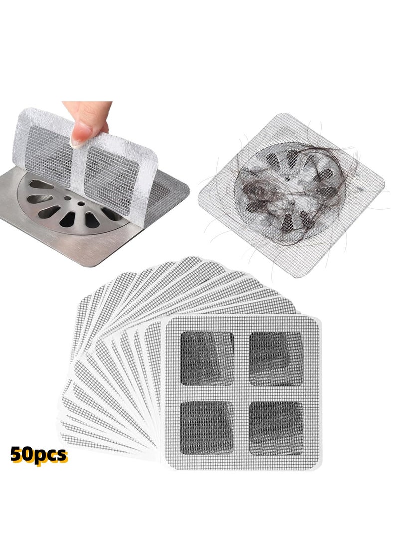 Generic 50PCS Disposable Floor Drain Sticker, 4" Hair Drain Stickers, Disposable Floor Drain Filter Screen, Sink Drain Strainer Screen Catcher, Sewer Filter Screen for Bathroom, Kitchen  - Image 1