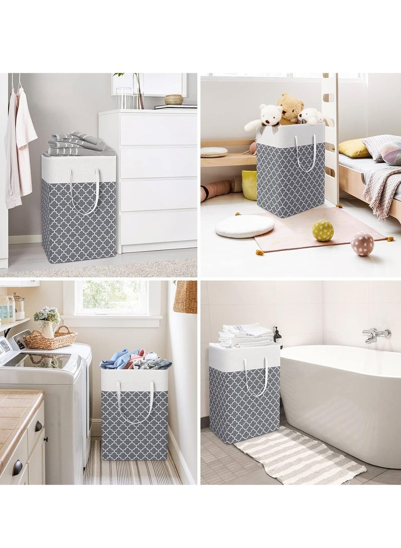 3-pack Laundry Hamper, 75L Collapsible Large Laundry Baskets with Easy Carry Handles, Freestanding Waterproof Clothes Hamper, Storage Basket for Toys Clothes, Laundry Organizer - Image 4