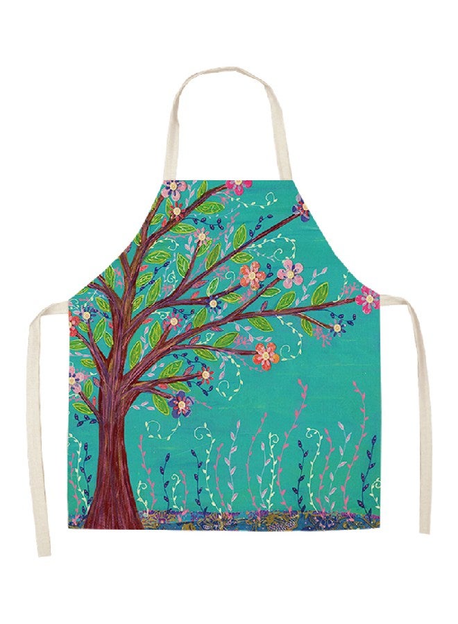 شاربدو مريلة مطبخ مزينة بطبعة أزرق/ أرجواني/ خوخي 68x55سم