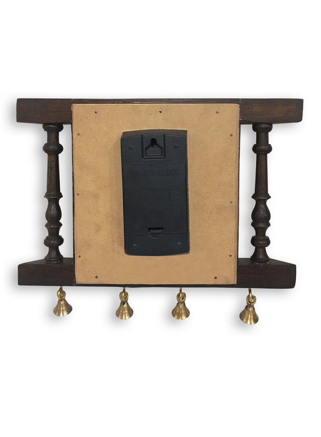 ExclusiveLane ExclusiveLane Warli Hand-Painted Living Room Bedroom Stylish Decorative Teak Wood Wall Clock (30.2 cm x 6.1 cm x 25.1 cm, Natural Dark Brown and Red), Abstract - Image 5