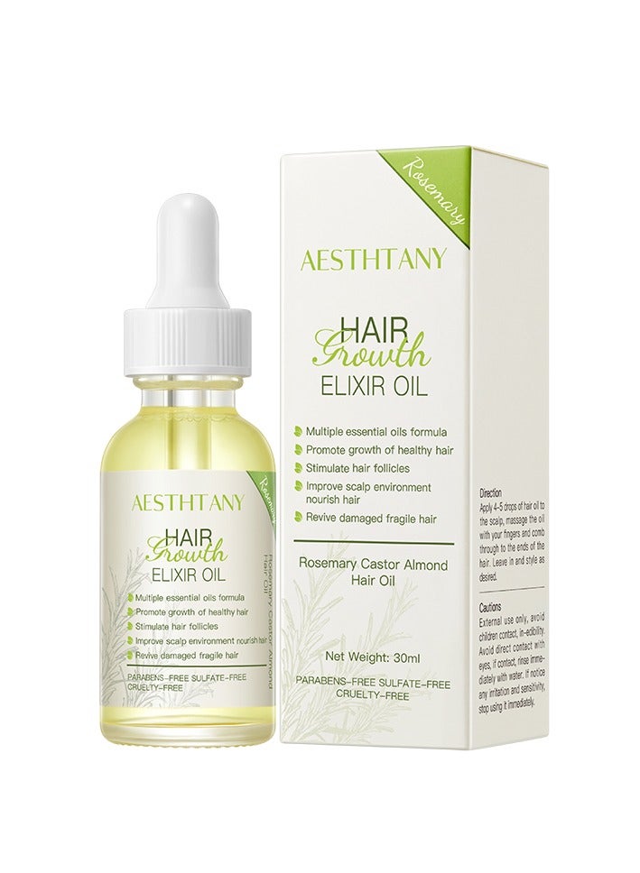 ايه اي اس تي اتش تي ايه ان واي 2 قطعة من زيت شعر الروزماري لنمو الشعر وصحة فروة الرأس والشعر المجعد مع زيت الخروع وزيت اللوز - Image 1