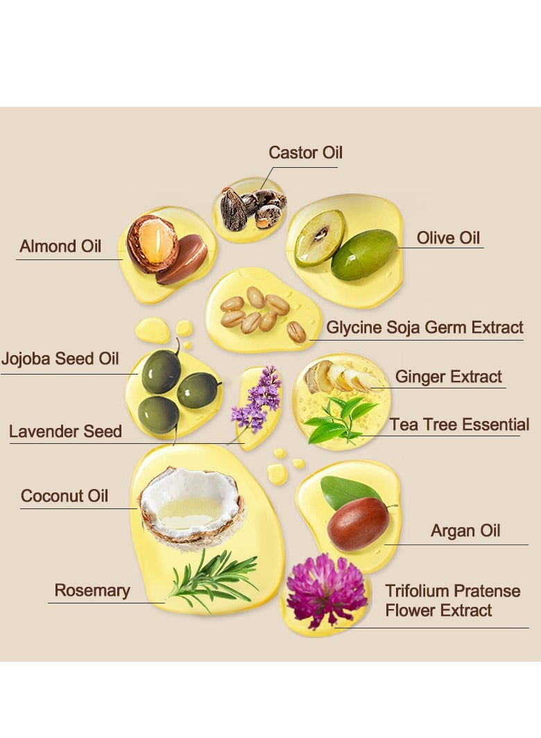 ايه اي اس تي اتش تي ايه ان واي 2 قطعة من زيت شعر الروزماري لنمو الشعر وصحة فروة الرأس والشعر المجعد مع زيت الخروع وزيت اللوز - Image 5