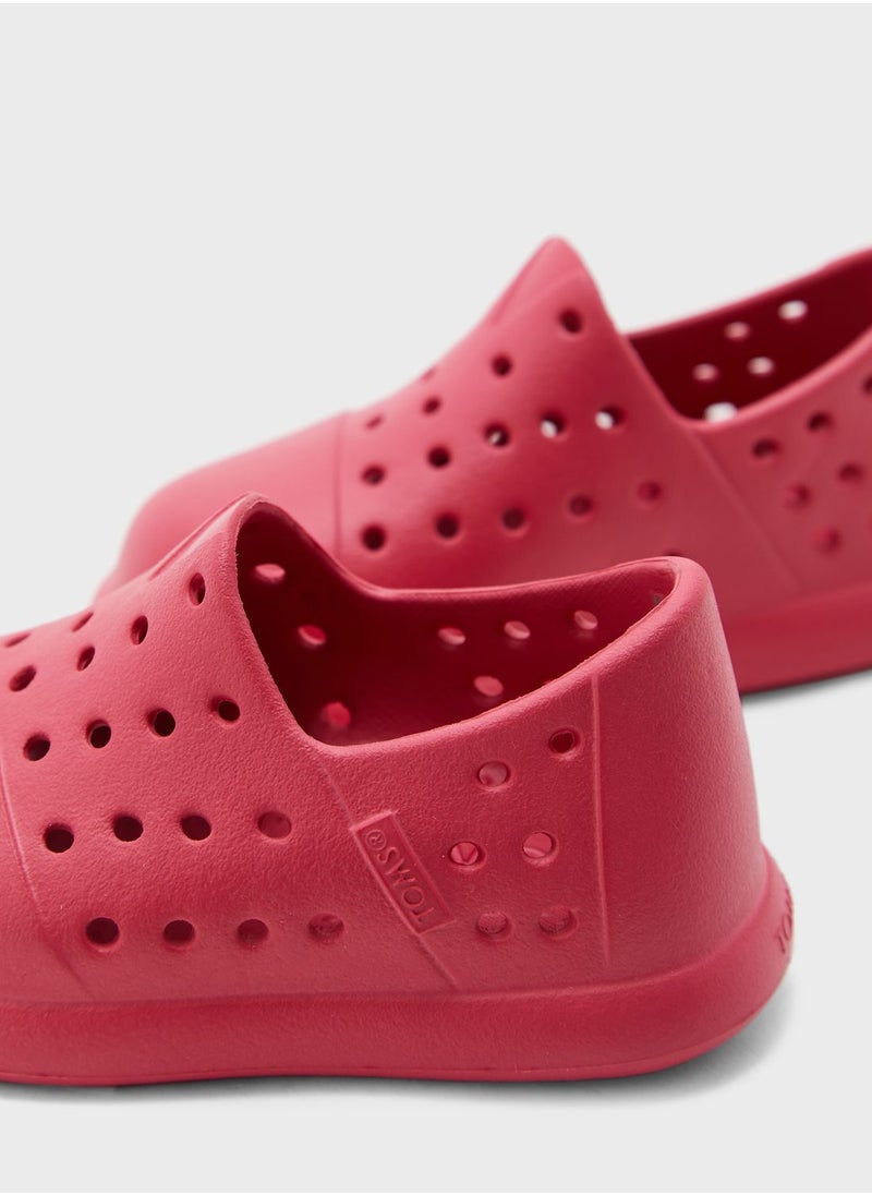 TOMS - Kids Raspbery Print Slip Ons - Image 1