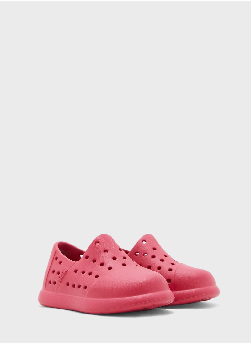 TOMS - Kids Raspbery Print Slip Ons - Image 1