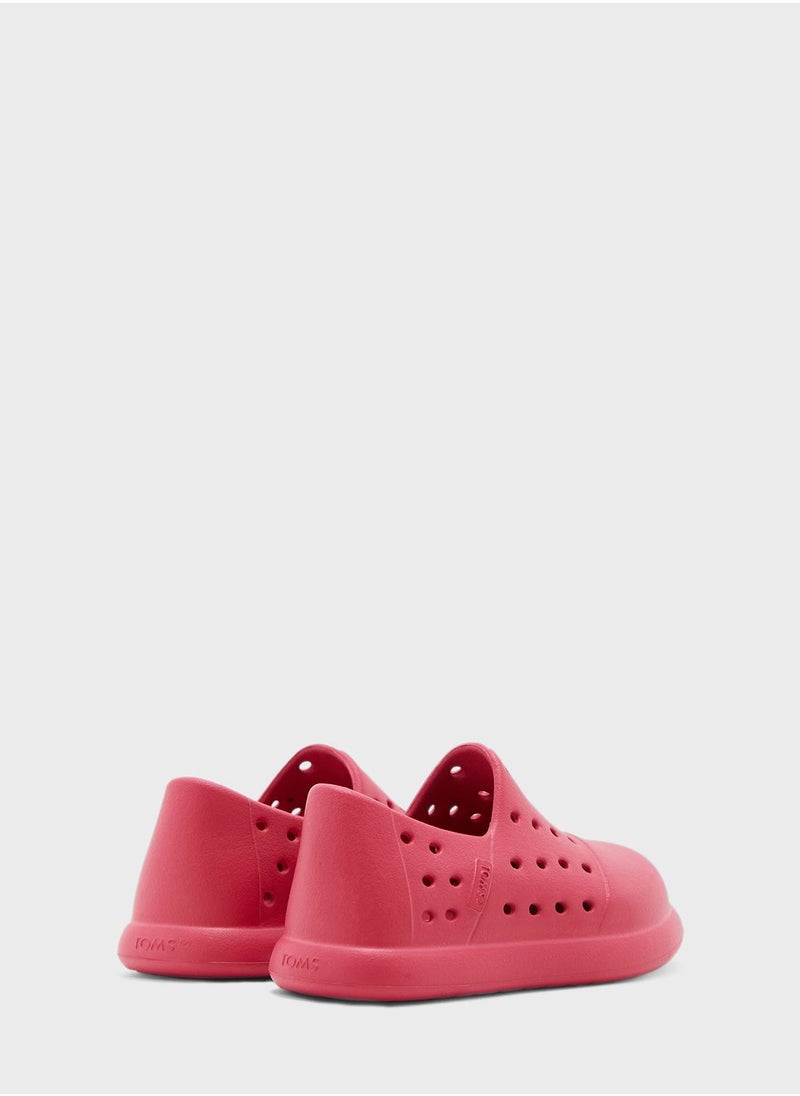 TOMS - Kids Raspbery Print Slip Ons - Image 1