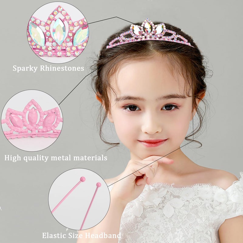 SuPoo Pink Birthday Tiara Crown for Girls - Crystal Rhinestone Princess Headband Accessory Gift - Image 5