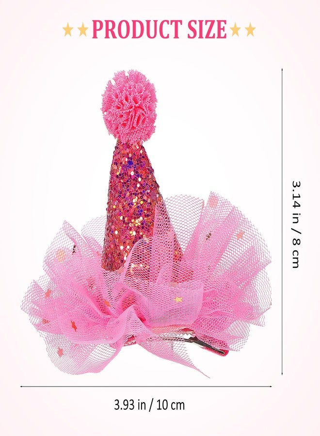 IMIKEYA 5pcs Kids Baby Hair Clips Christmas Birthday Sequins Hat Hair Barrettes Party Accessories - Image 4