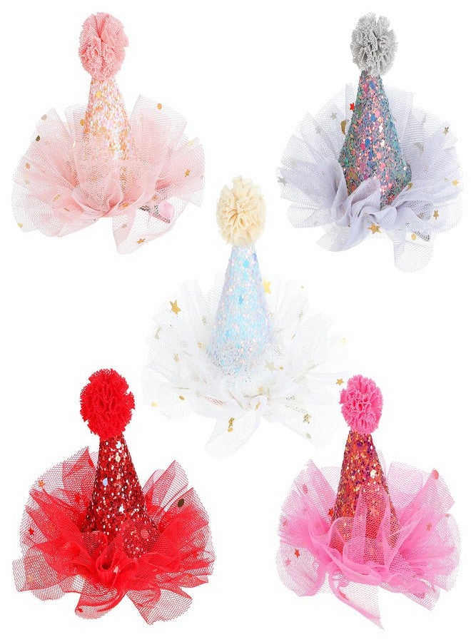 IMIKEYA 5pcs Kids Baby Hair Clips Christmas Birthday Sequins Hat Hair Barrettes Party Accessories - Image 1