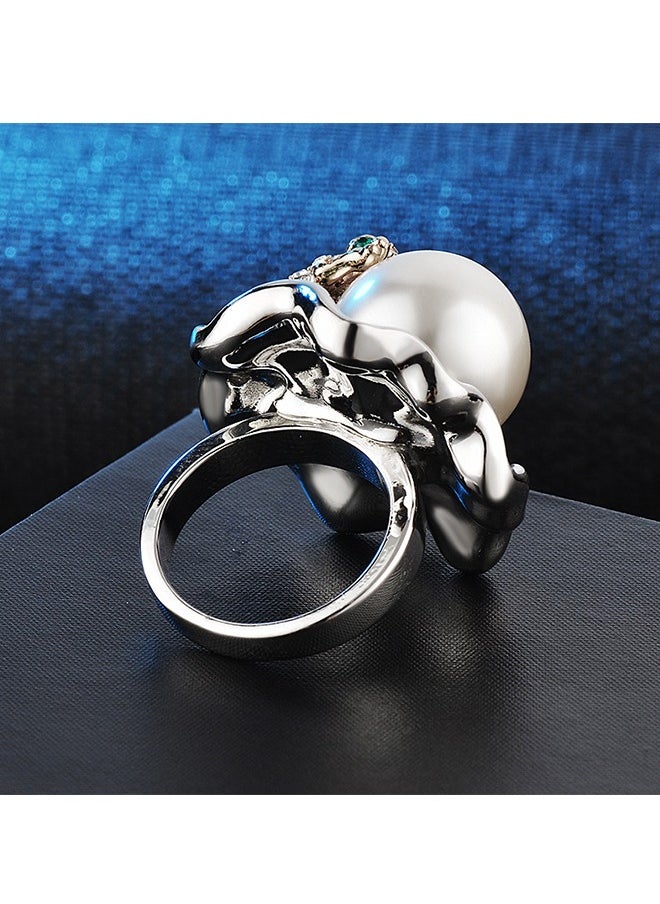 Beyond Lotus Leaf Lucky Frog diamonds Ring, 14K Gold Plated Anti Fading Titanium Pearl Ring, Luxury Gold Ring for Women (Colorful)  - Image 5