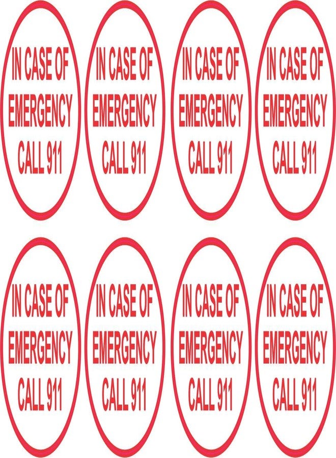 StickerTalk in Case of Emergency Call 911 Vinyl Stickers, 8 Stickers, 1.5 inches by 1.5 inches Each