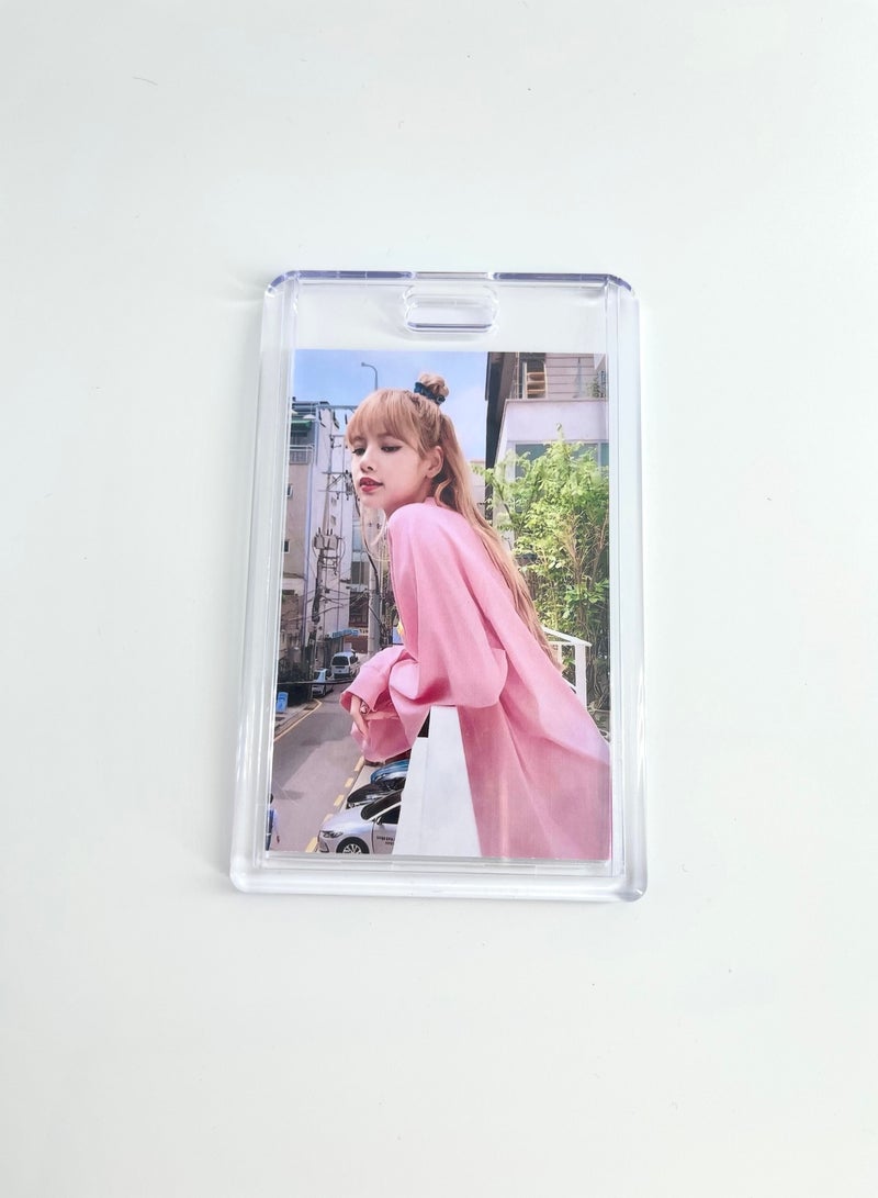Generic Blackpink Lisa Cute Heart Acrylic ID Card Holder  - Image 5