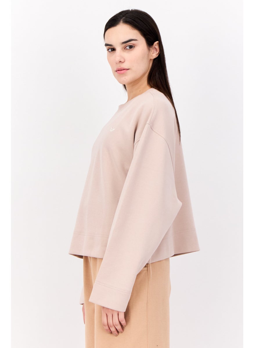 adidas Originals - Women Sportswear Fit Long Sleeves Outdoor Sweatshirt, Tan - Image 1