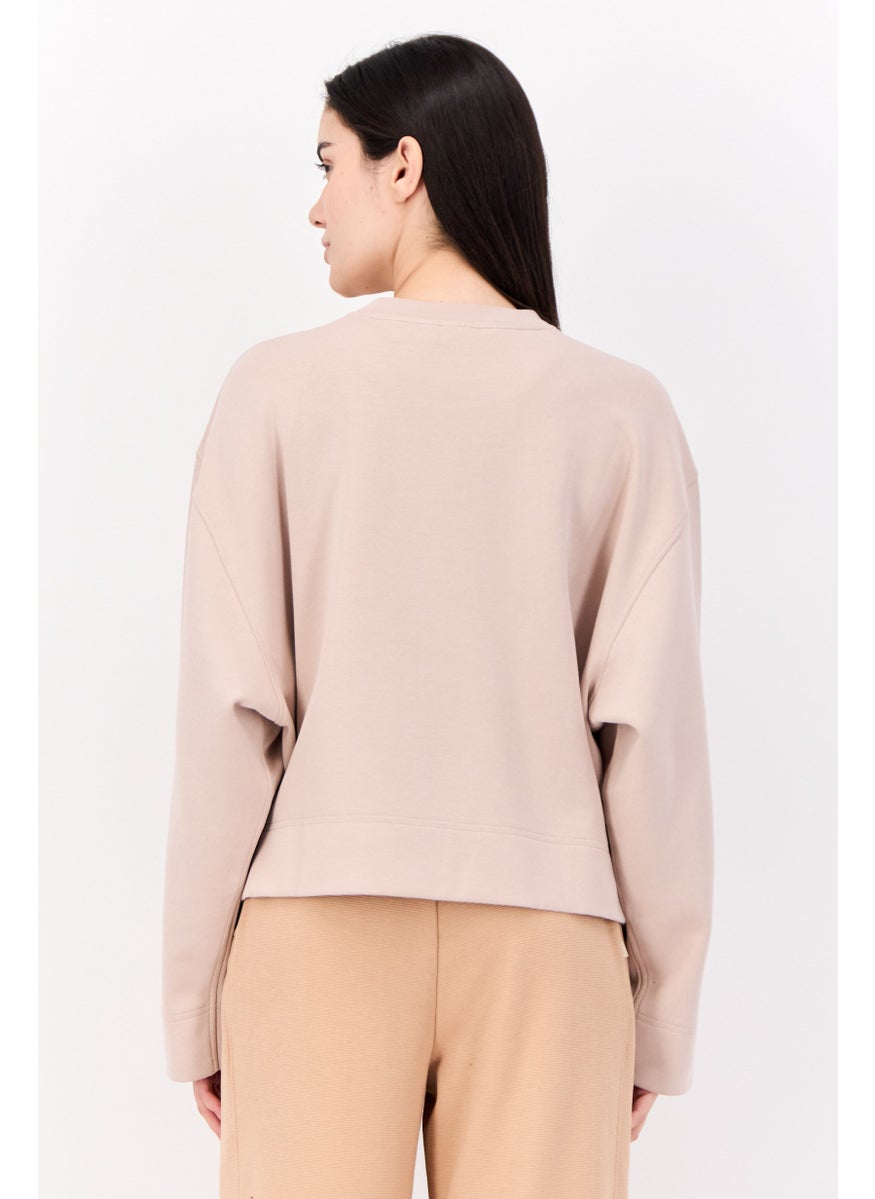 adidas Originals - Women Sportswear Fit Long Sleeves Outdoor Sweatshirt, Tan - Image 1