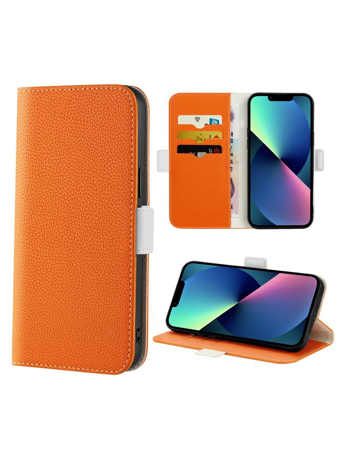 اس-توب جراب لهاتف iPhone 13 mini مصنوع من الجلد بلون الحلوى وملمس الليتشي - Image 1