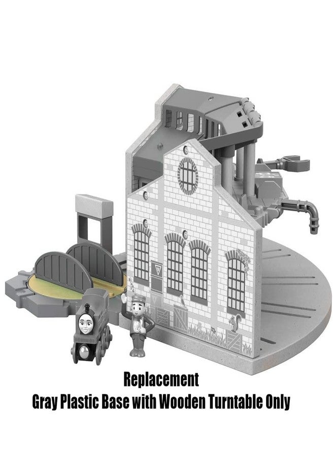 Ele Toys Replacement Part for Thomas & Friends Wood Tidmouth Sheds - GGG72 ~ Gray Plastic Base with Wooden Turntable - Image 5