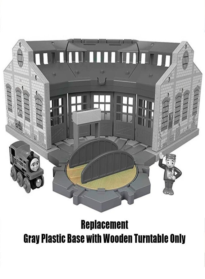 Ele Toys Replacement Part for Thomas & Friends Wood Tidmouth Sheds - GGG72 ~ Gray Plastic Base with Wooden Turntable - Image 4