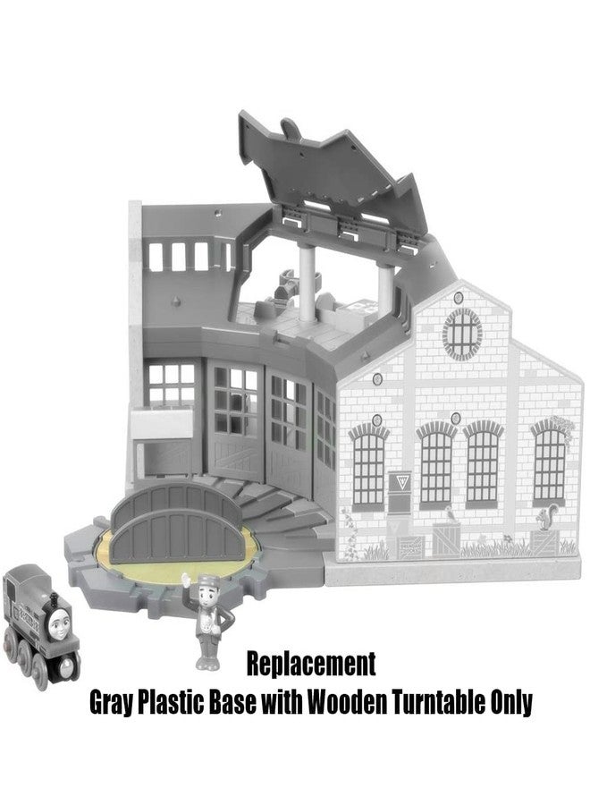Ele Toys Replacement Part for Thomas & Friends Wood Tidmouth Sheds - GGG72 ~ Gray Plastic Base with Wooden Turntable - Image 2