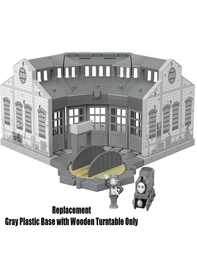 Ele Toys Replacement Part for Thomas & Friends Wood Tidmouth Sheds - GGG72 ~ Gray Plastic Base with Wooden Turntable - Image 3