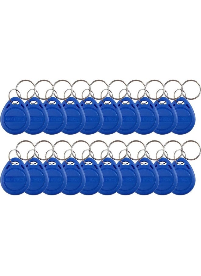 Rubik - 125Khz Rfid Key Tags, Fixed Unique Number Em4100 Tk4100 Chip Non-Writeable Proximity Key Chain For Access Control Systems Time Attendance Parking (20 Keychain, Blue) - Image 1