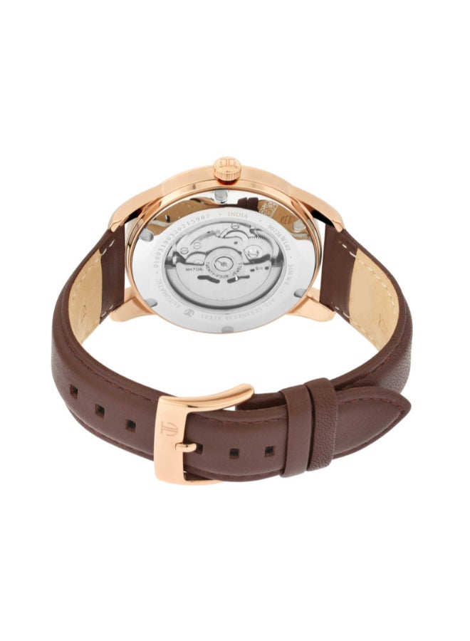 تيتان ساعة يد جلدية رقمية دائرية للرجال - Image 3