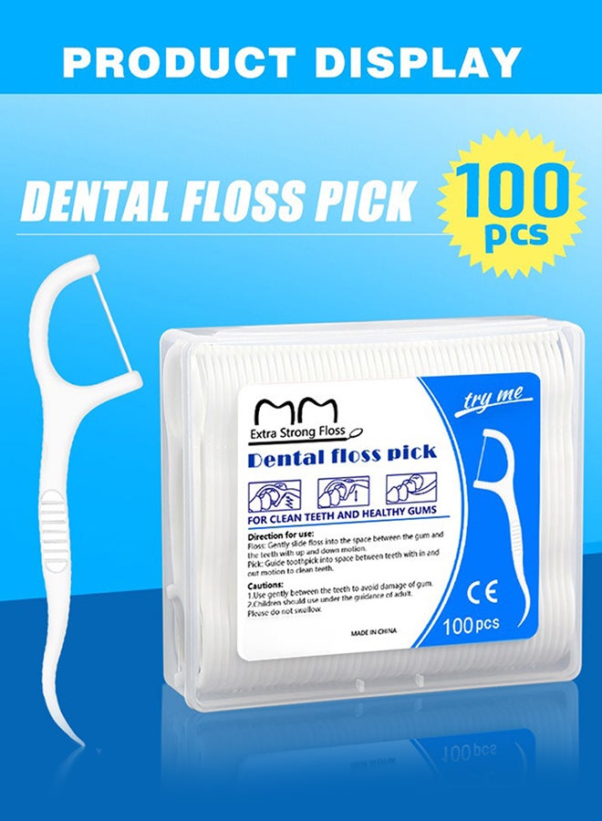 MM 5 Boxse Dental Floss Picks for Clean Teeth and Healthy Gums, Disposable Toothpick Flossers with Portable Cases, Effective Teeth Cleaning (100 Pcs/Box) - Image 2