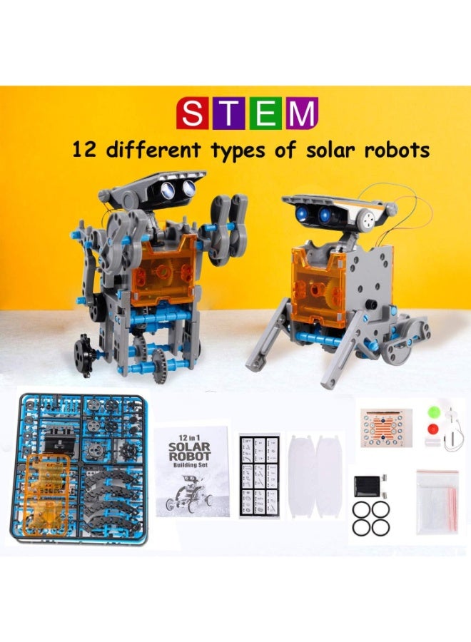 حديقة الألعاب 12 في 1 ألعاب روبوتية تعمل بالطاقة الشمسية لتعليم العلوم والرياضيات والهندسة والرياضيات للأطفال، مجموعة بناء إبداعية تعمل بالطاقة الشمسية للأولاد والبنات من سن 8 إلى 12 عامًا، هدية مشروع هندسة الروبوتات التعليمية للتعلم، لعبة نشاط تجميع عملي - Image 4
