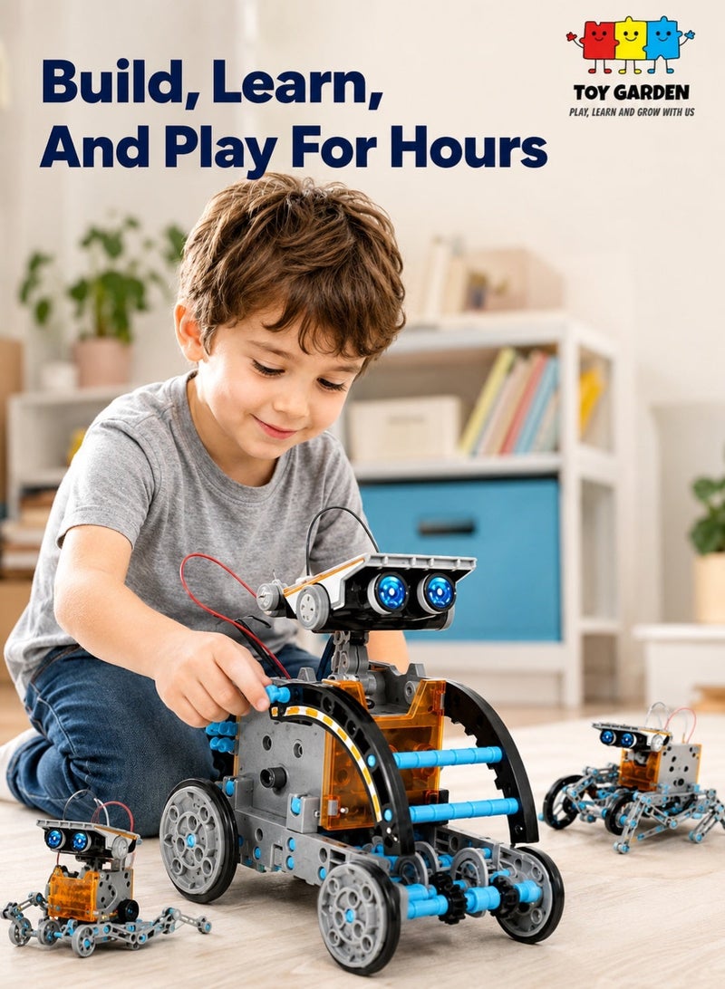 TOY GARDEN 12-in-1 STEM Education DIY Solar Robot Toys Building Science Kits for Kids, Creative Solar-Powered Construction Set for Boys & Girls Ages 8-12, Educational Robotics Engineering Project Gift for Learning, Hands-On Assembly Activity Toy - Image 1