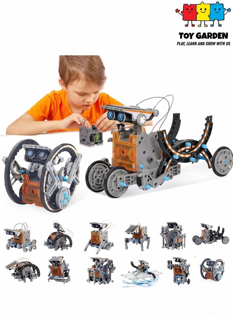 TOY GARDEN 12-in-1 STEM Education DIY Solar Robot Toys Building Science Kits for Kids, Creative Solar-Powered Construction Set for Boys & Girls Ages 8-12, Educational Robotics Engineering Project Gift for Learning, Hands-On Assembly Activity Toy - Image 3