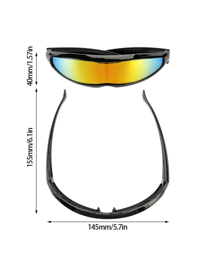 Generic - New Futuristic Narrow Cyclops Sunglasses Laser Eyeglasses UV400 Personality Mirrored Lens Costume Eyewear Men Gafas De Sol-Lenses Color:New Style 06-Frame Color:As shown in the figu - Image 1