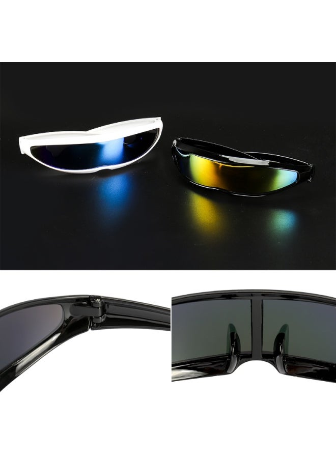 Generic - New Futuristic Narrow Cyclops Sunglasses Laser Eyeglasses UV400 Personality Mirrored Lens Costume Eyewear Men Gafas De Sol-Lenses Color:New Style 06-Frame Color:As shown in the figu - Image 1