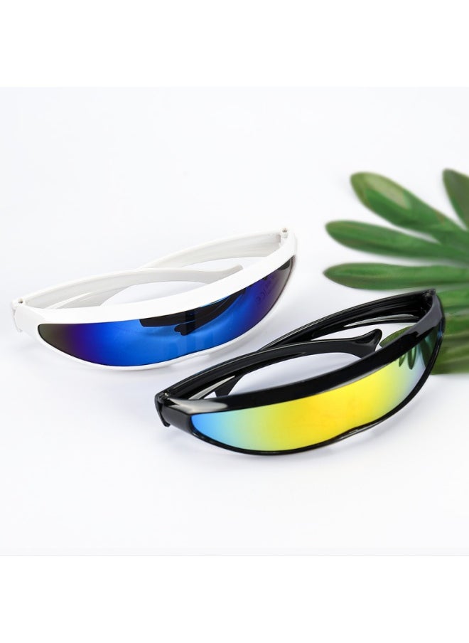 Generic - New Futuristic Narrow Cyclops Sunglasses Laser Eyeglasses UV400 Personality Mirrored Lens Costume Eyewear Men Gafas De Sol-Lenses Color:New Style 06-Frame Color:As shown in the figu - Image 1