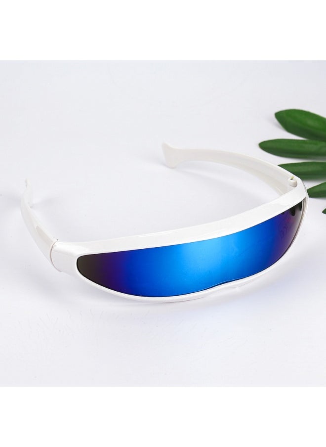 Generic - New Futuristic Narrow Cyclops Sunglasses Laser Eyeglasses UV400 Personality Mirrored Lens Costume Eyewear Men Gafas De Sol-Lenses Color:New Style 06-Frame Color:As shown in the figu - Image 1