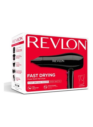 Quick Dry Hair Dryer Fast Drying 2000 Watts RVDR5280 Black - view 3