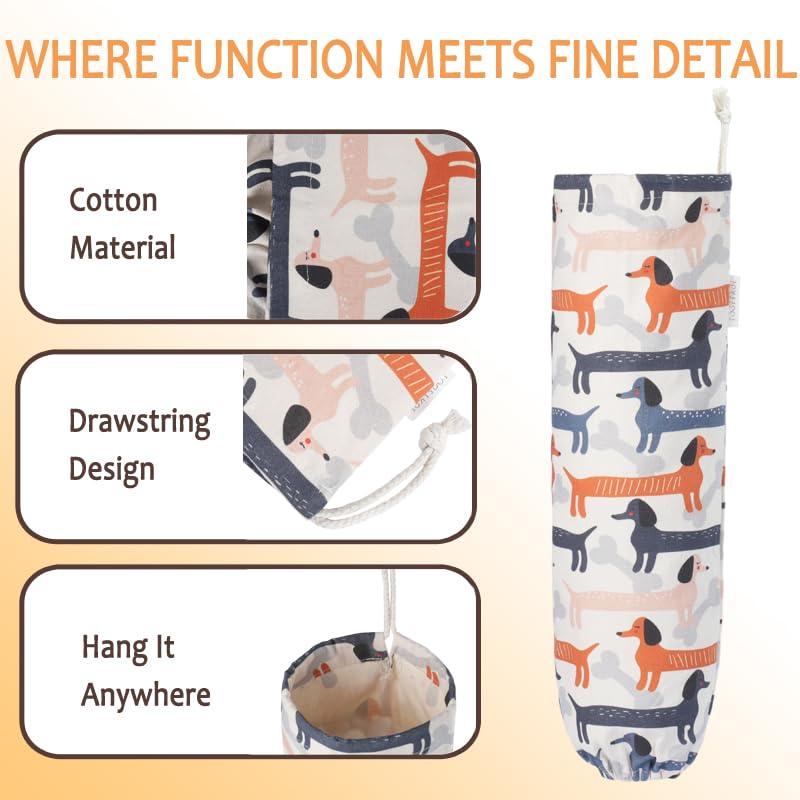 TOGETRUE Plastic Bag Holder, Cute Grocery Bag Holder for Plastic Bags, Wall Mount Bags Dispenser for Home Kitchen Decor (Dog) - Image 3