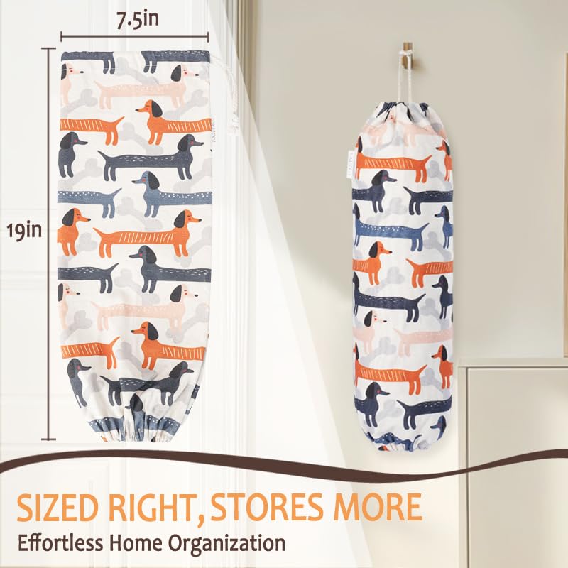 TOGETRUE Plastic Bag Holder, Cute Grocery Bag Holder for Plastic Bags, Wall Mount Bags Dispenser for Home Kitchen Decor (Dog) - Image 2