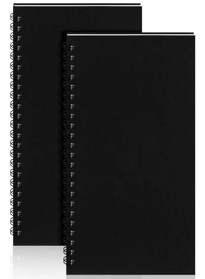 Yahenda Spiral Notebook Bulk A5 College Ruled Journals Notebooks Lined 8.3 x 5.5 Inch Note Books Writing Thick Paper Notebook for Christmas Office Business School Gifts Supplies(Black, 2 Pcs) - Image 1