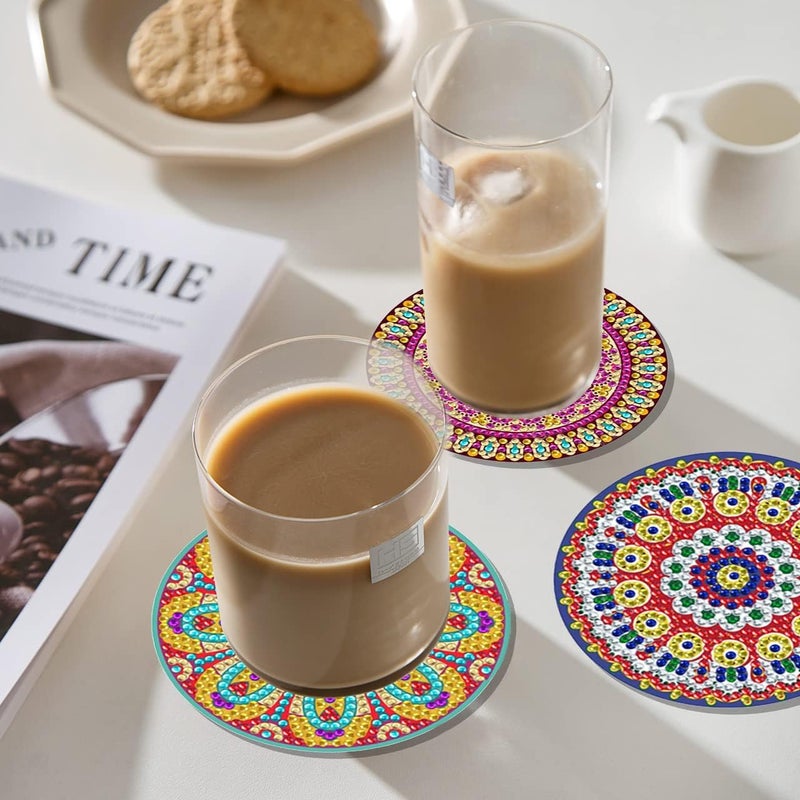 Vcekract Diamond Painting Coasters, 6 Pcs Mandala DIY Craft Kit for Adults - Image 4