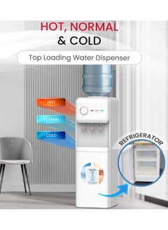 Generic Top Loading Water Dispenser with 3 Taps Hot, Normal, Cold – Stainless Steel Tank, Compressor Cooling, Built-in Refrigerator – Energy Efficient Water Cooler for Home & Office  - Image 4