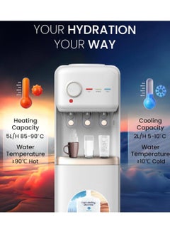 Generic Top Loading Water Dispenser with 3 Taps Hot, Normal, Cold – Stainless Steel Tank, Compressor Cooling, Built-in Refrigerator – Energy Efficient Water Cooler for Home & Office  - Image 2