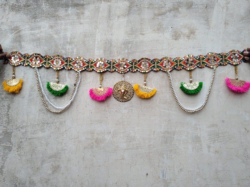 Sellplus Lohri Makar Sankranti Items 1 Pc Decorative Ganesh Ji Bandhanwar for Pooja Room Lohri Makar Sankranti Decoration Items for Home Decor Traditional Decoration Items