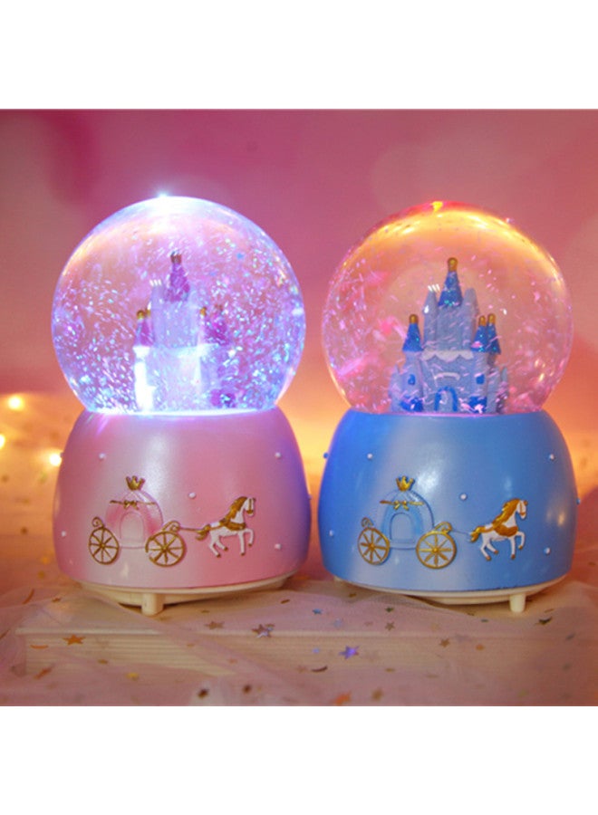 Dream Girl Heart Castle Girl Snowflake Crystal Ball Rotating Music Box Music Box Children Girl's Birthday Gift-Color:Powder Skirt Music + Colored Lights + Automatic Snow + Inner Rotating Large 10*15cm  - Image 5
