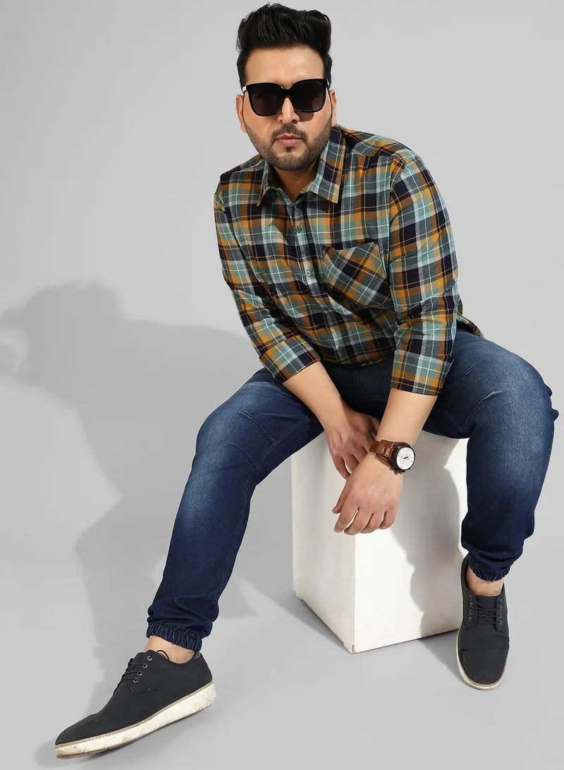 Instafab Plus Men's Multicolour Checkered Regular Fit Casual Shirt