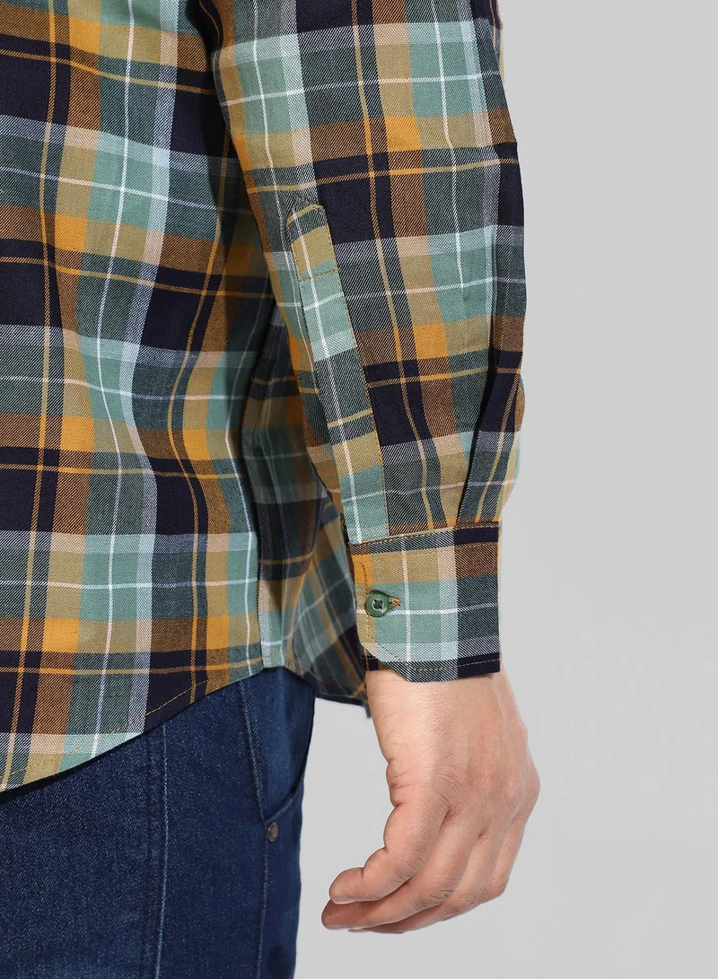 Instafab Plus Men's Multicolour Checkered Regular Fit Casual Shirt