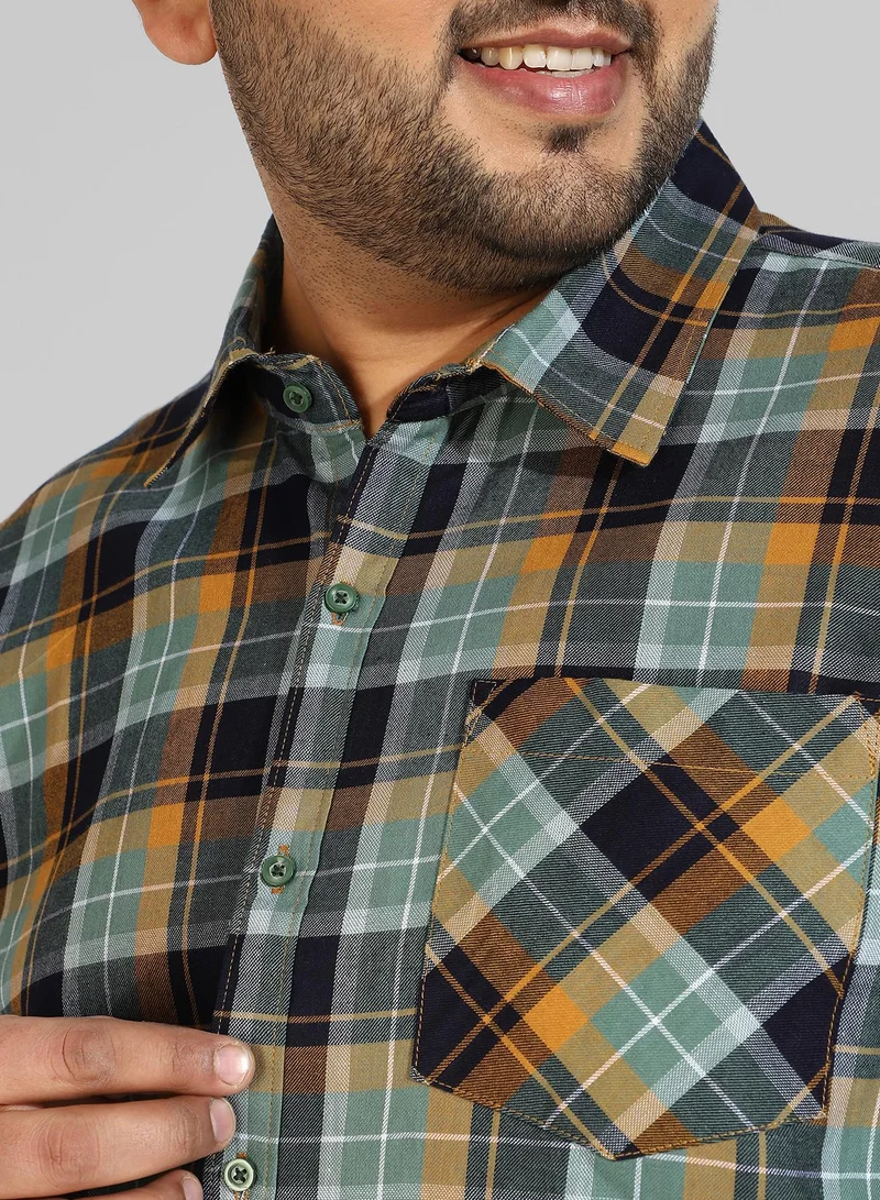 Instafab Plus Men's Multicolour Checkered Regular Fit Casual Shirt