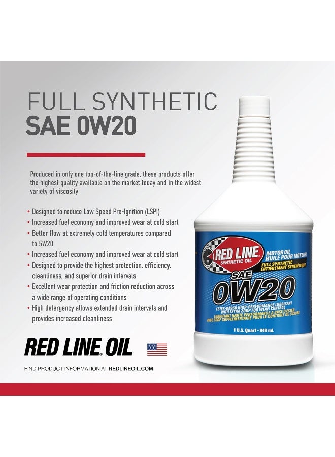 Red Line زيت محرك ريد لاين 11804 0W-20 - زجاجة سعة 1 كوارت - Image 3