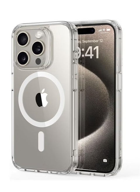 iPhone 16 Pro Max Magnetic Clear Case | Anti-Yellowing & Scratch-Resistant | Shockproof with Air Guard Corners | Strong MagSafe Compatible Case